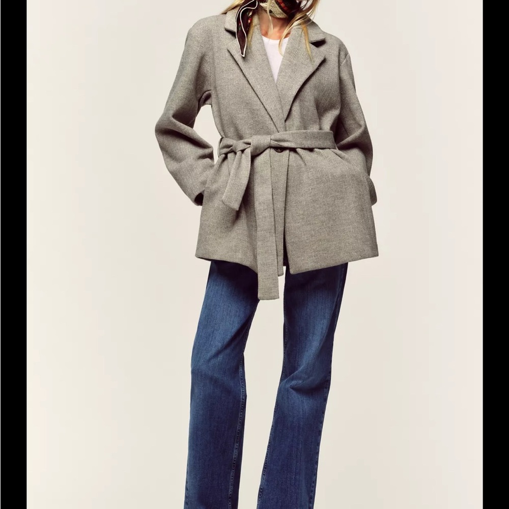 Gray Belted Coat